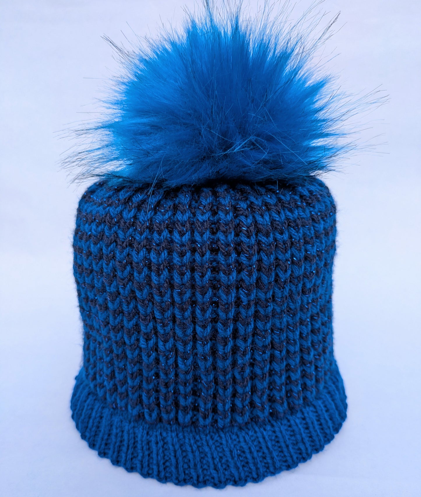 Hand knitted Sparkly Pom Pom Hats