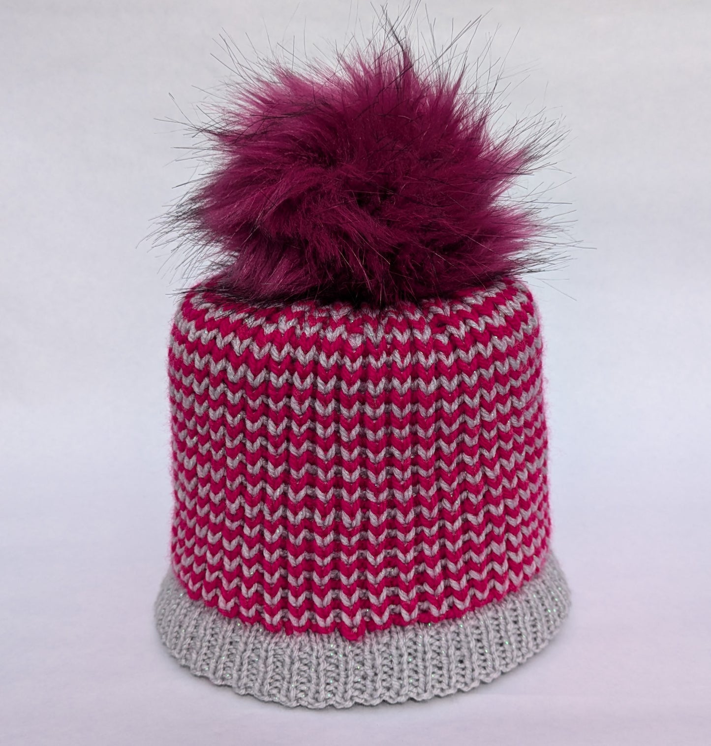 Hand knitted Sparkly Pom Pom Hats