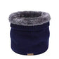 Navy knitted neck warmer with fur fleece lining