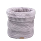 Pale grey knitted neck warmer with pale grey fur fleece lining