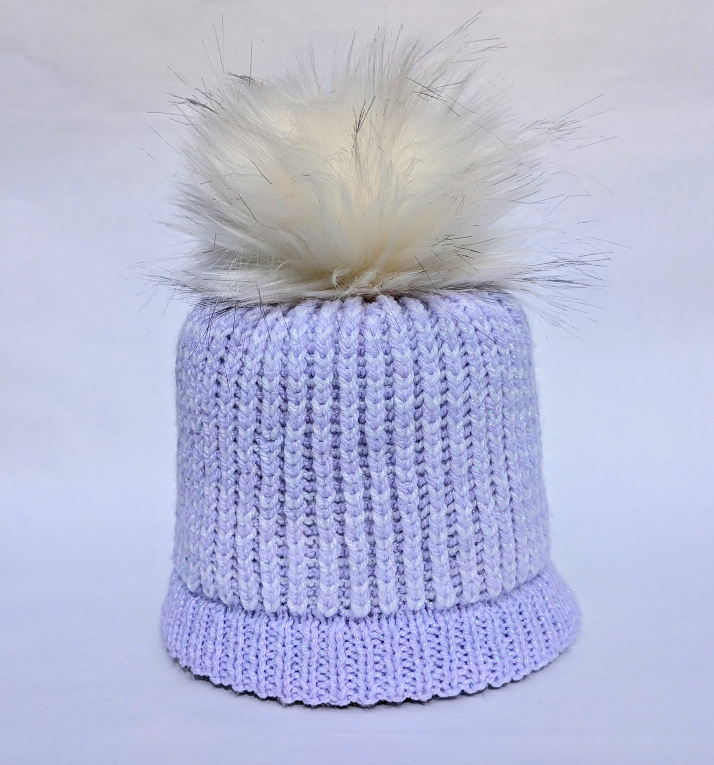 Hand knitted Sparkly Pom Pom Hats