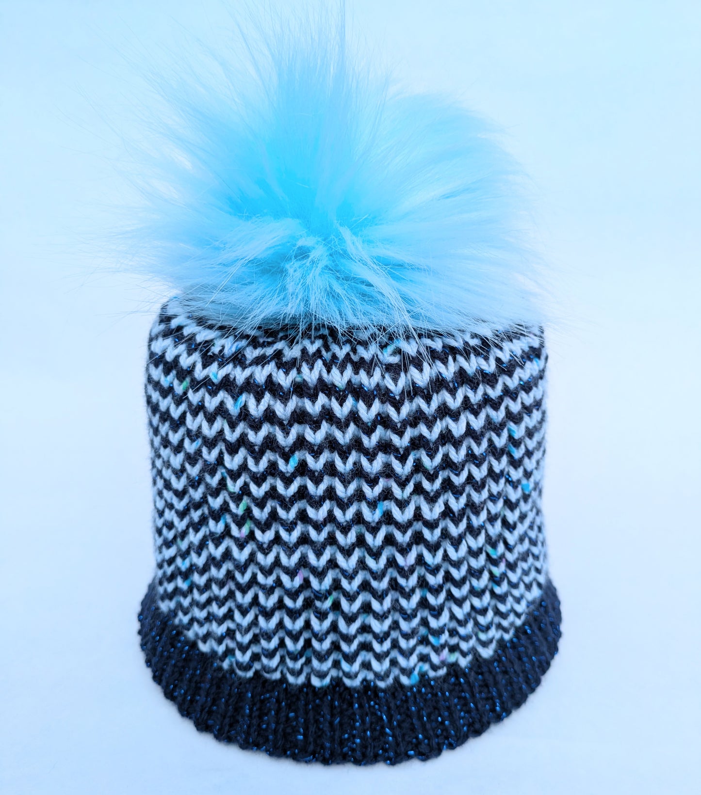 Hand knitted Sparkly Pom Pom Hats