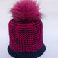 Hand knitted Sparkly Pom Pom Hats