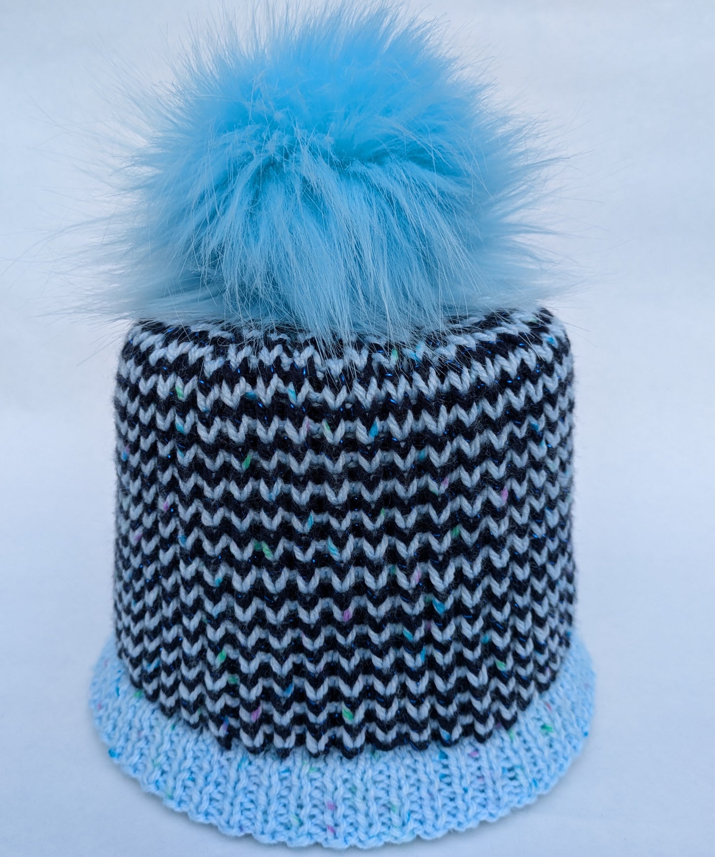 Hand knitted Sparkly Pom Pom Hats