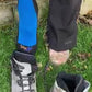 Hiker wearing trixski Merino blend socks putting foot into walking boot