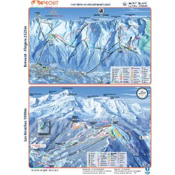 Map showing the lifts and pistess of the Chamonix/Mont Blanc ski area in France