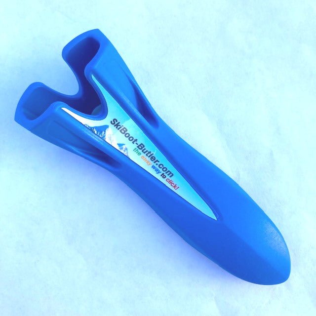 Bright blue option of ski boot buckle lever