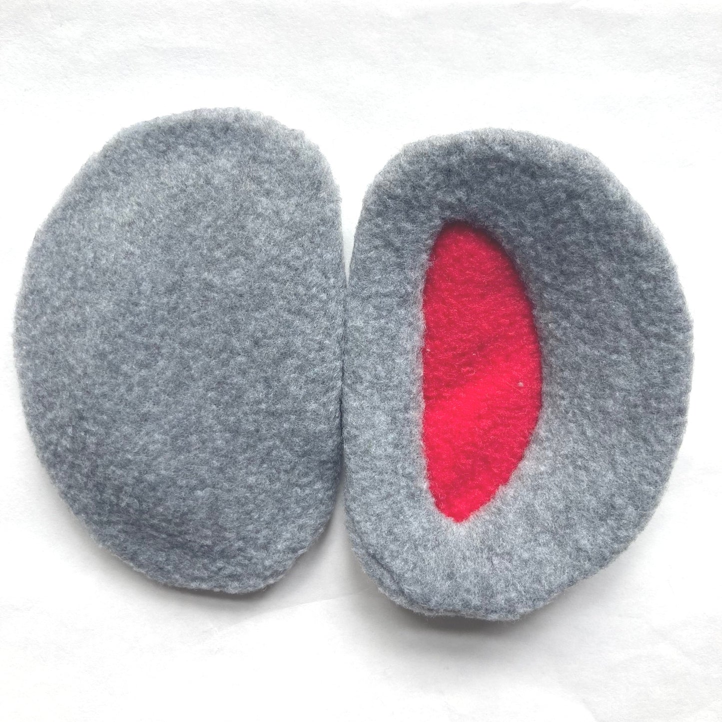 Grey Snugga-Lugs with red fleece lining