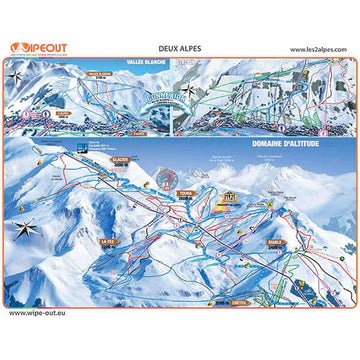 Map showing lifts and pistes in the area of Les Deux Alpes in France