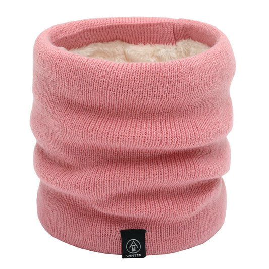 Pink Unisex Ribbed, Fur Fleece Lined Neck Warmer 