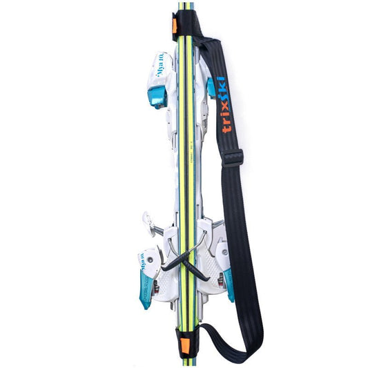 Black trixski Ski Carrier fitted to a pair of skis